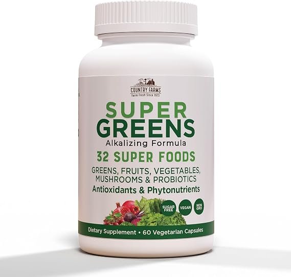 Country Farms Super Greens Veggie Capsules | Whole Food Supplement