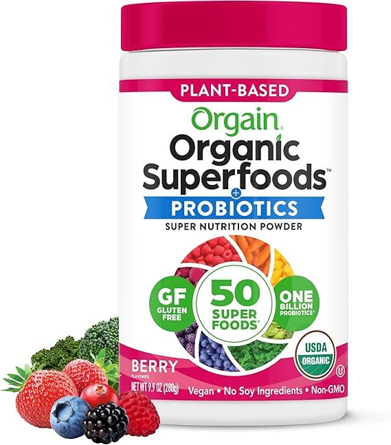 Organic Superfoods Powder | Greens, Fruits & Probiotics