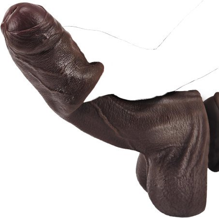 10'' Big Black Dildo with Movable Skin