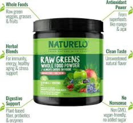 NATURELO Raw Greens Superfood Powder 240 g