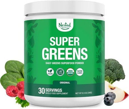 Super Greens Powder | Spirulina, Chlorella & Probiotics